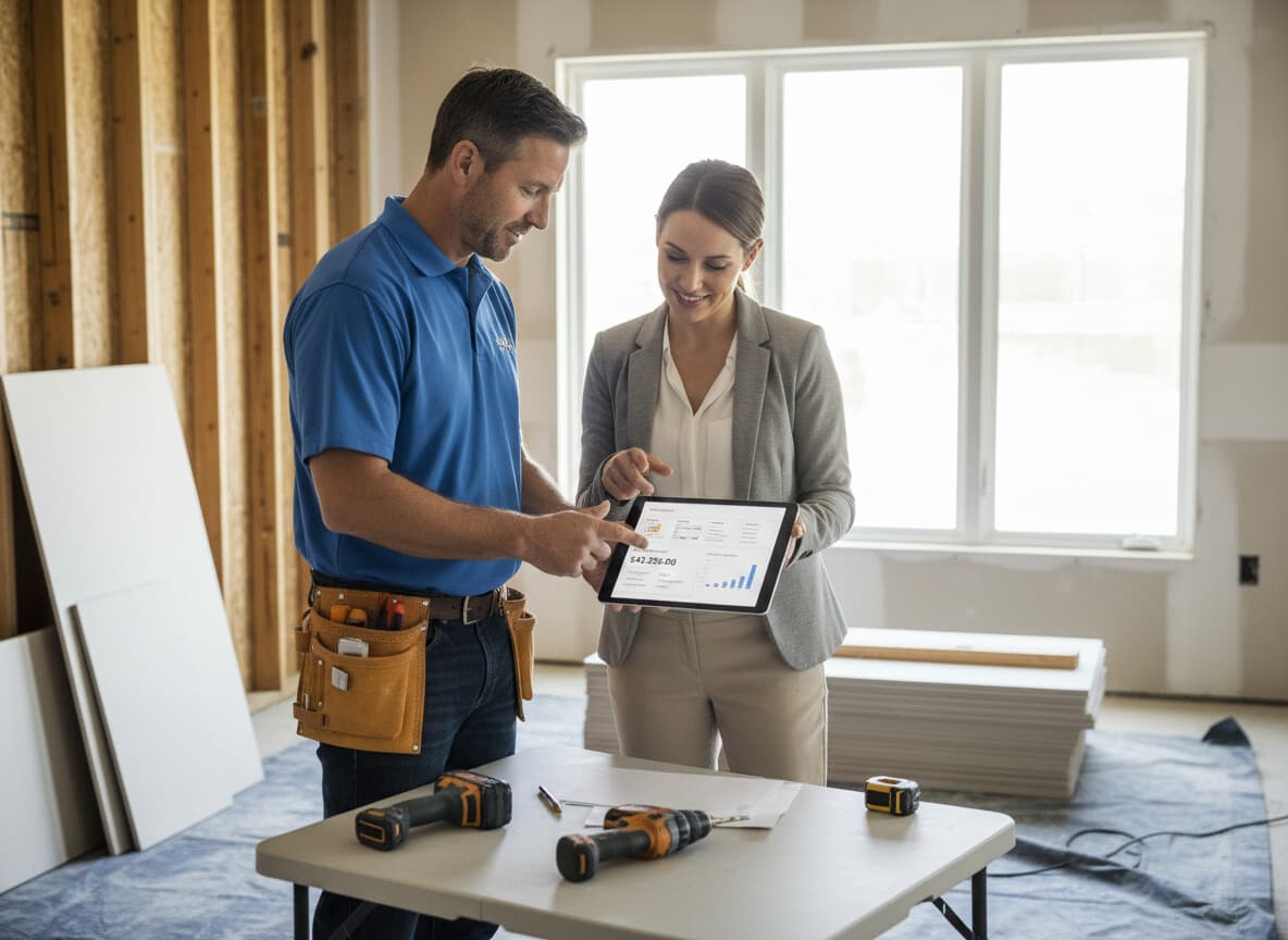 Renovation proposal dashboard with client details and pricing